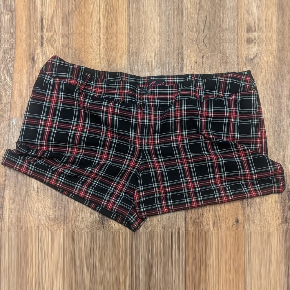 Plaid Black and Red Shorts Torrid